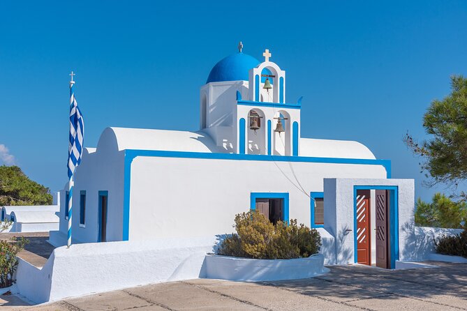 5 Hour Skip Tram Lines Cruise-Friendly Tour & Wine Experience - Finikia offers a blue dome without Oia’s crush