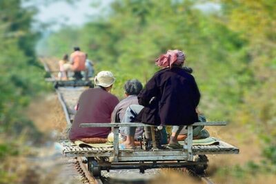 Afternoon tour to Original Bamboo train. Bat cave. Killing cave
