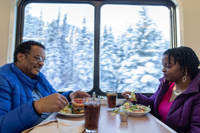 Alaska Railroad Aurora Winter Fairbanks to Anchorage One Way - Seating, windows, narration, and onboard comfort