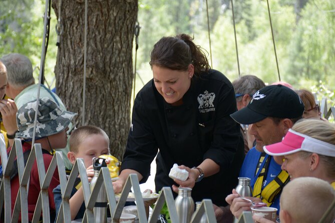 All-Day Guided Zipline Tour with Train Ride and Lunch in Durango - A four-course lunch above the Animas River