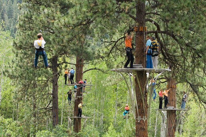 All-Day Guided Zipline Tour with Train Ride and Lunch in Durango - Boarding the red Tall Timber car in downtown Durango