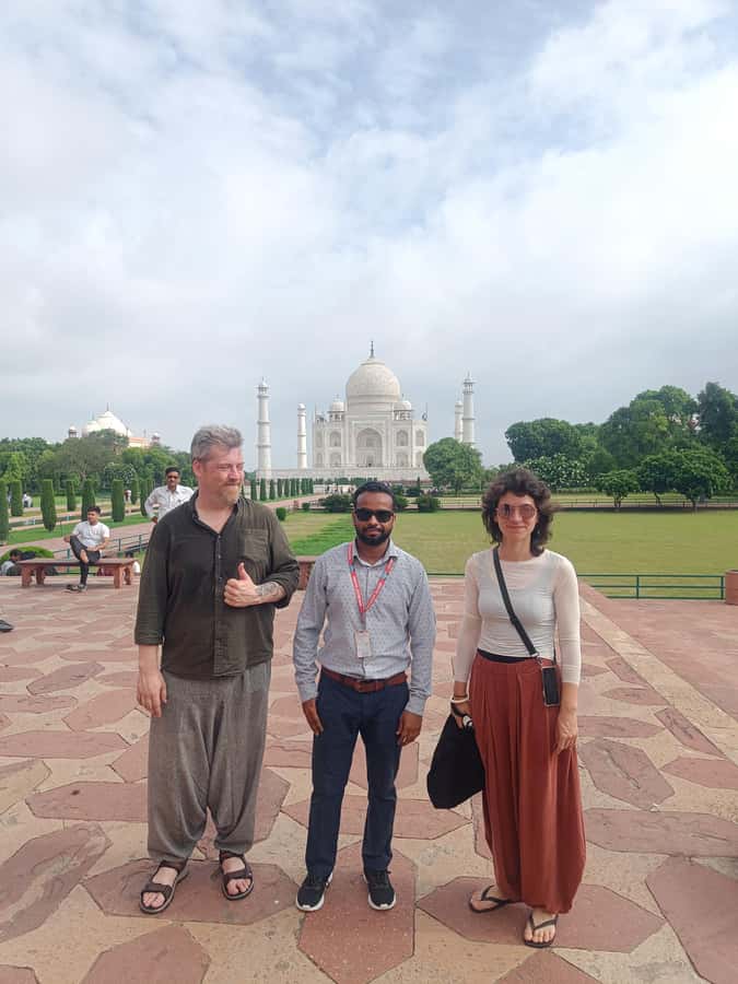 All Inclusive Taj Mahal & Agra Tour By Superfast Train - Mehtab Bagh and the Taj Mahal from across the river