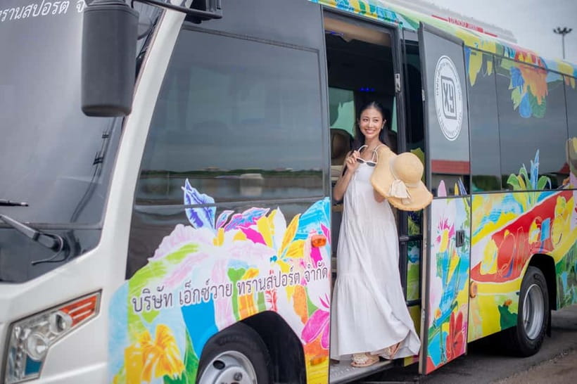 Bangkok: Premium Damnoen Saduak & Railway Market By Food Bus - Maeklong Railway Market and the arriving train