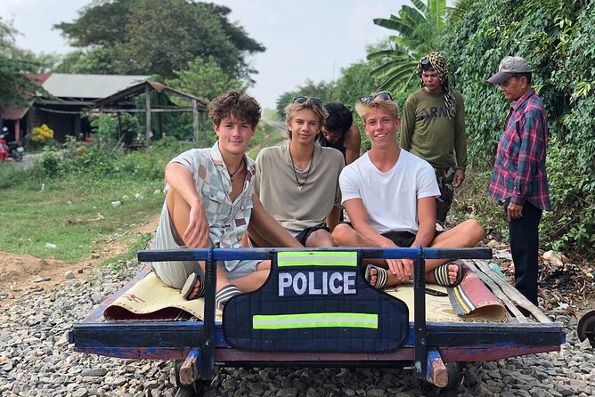 Battambang Private afternoon tour bamboo train bat cave & village - The bamboo train through villages and fields
