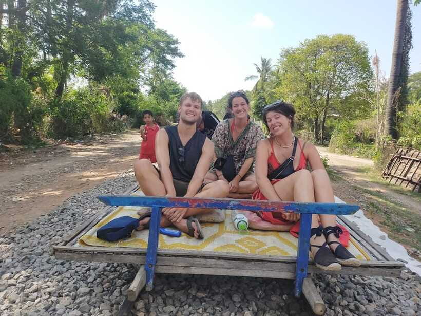 Battambang: Tuk-Tuk, Bamboo Train, Killing/Bat Caves, Sunset - The original bamboo train and its rough charm
