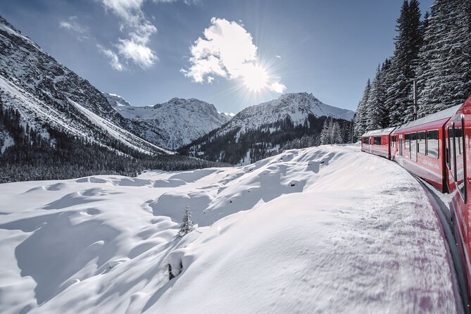 Bernina and Glacier Train Two Routes in One Day from Milan - Descending toward St. Moritz