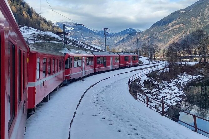 Bernina Red Train, Swiss Alps & St Moritz From Milan - From high Alpine views to Tirano