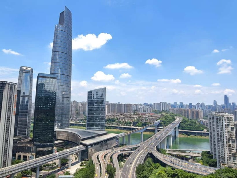 Chongqing: Active Wellness, Monorail, and Hidden Gems Tour - The 35-minute transit section leads to a cliffside view