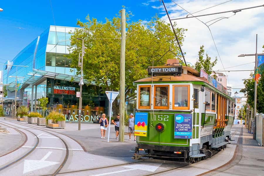 Christchurch: Hop-On Hop-Off Tour by Vintage Tram - Riverside Market for a midday stop