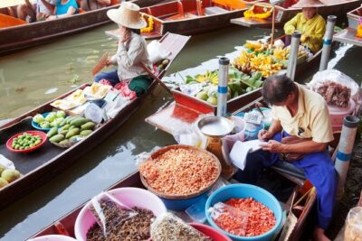Damnoen Saduak Floating Market and Maeklong Railway Market Tour