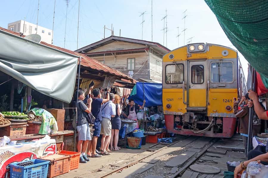 From Bangkok: Maeklong Railway and Floating Market Food Tour - Key points at a glance