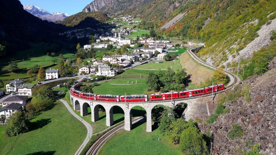 From Milan: Bernina Express Train and St. Moritz Tour by Bus - St. Moritz at 1,856 meters
