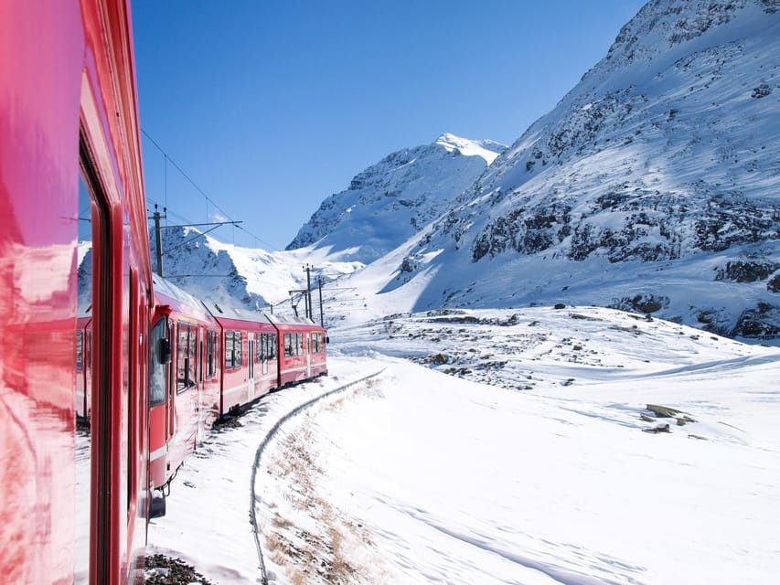 From Milan: Bernina Train Guided Tour to St. Moritz - Alp Grüm and the Palü Glacier