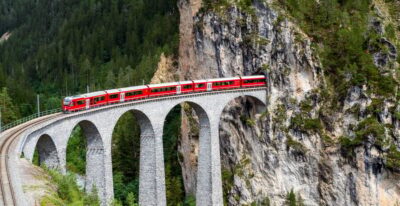 Bernina Train Guided Tour to St. Moritz