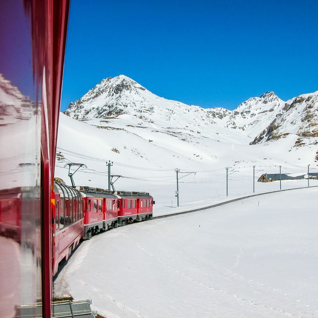 From Saint Moritz: Bernina Red Train to Tirano - The return journey gives you a second view