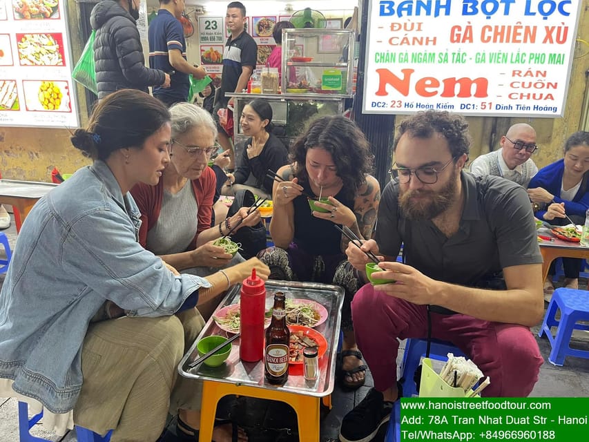 Hanoi Train Street +Best Street Food eating in old quarter - Mien tron changes the texture and pace