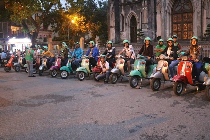 Hanoi Vespa After Dark Street Food Tour -Hidden Gem-Train Street - Old Quarter lanes and the first taste of Hanoi