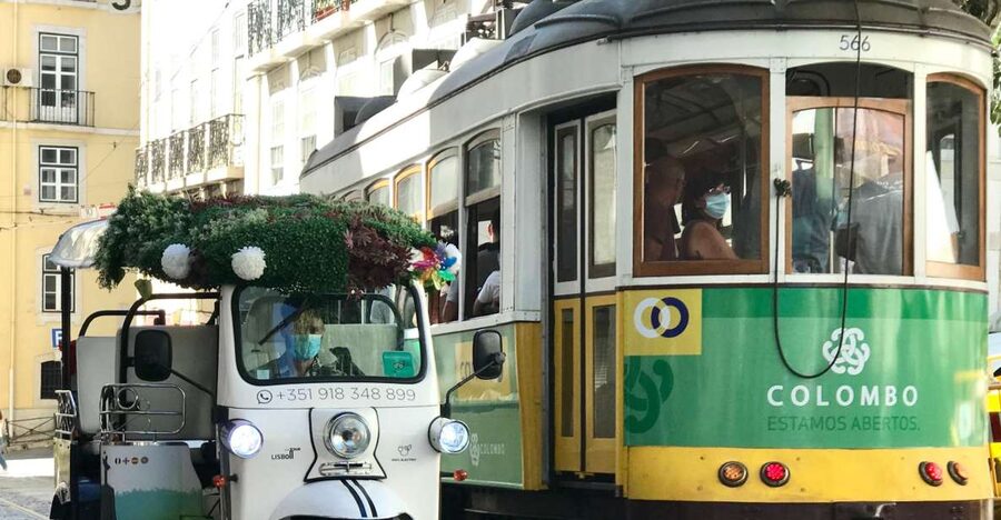 Lisbon: Famous 28 Tram Line Guided Private Tour by Tuk-Tuk - Portas do Sol and the city below