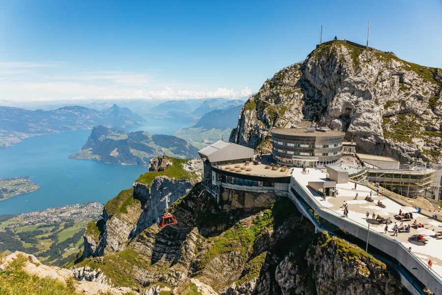 Lucerne: Mt. Pilatus Cable Car, Cogwheel Train & Lake Cruise - Cable Cars Above Kriens