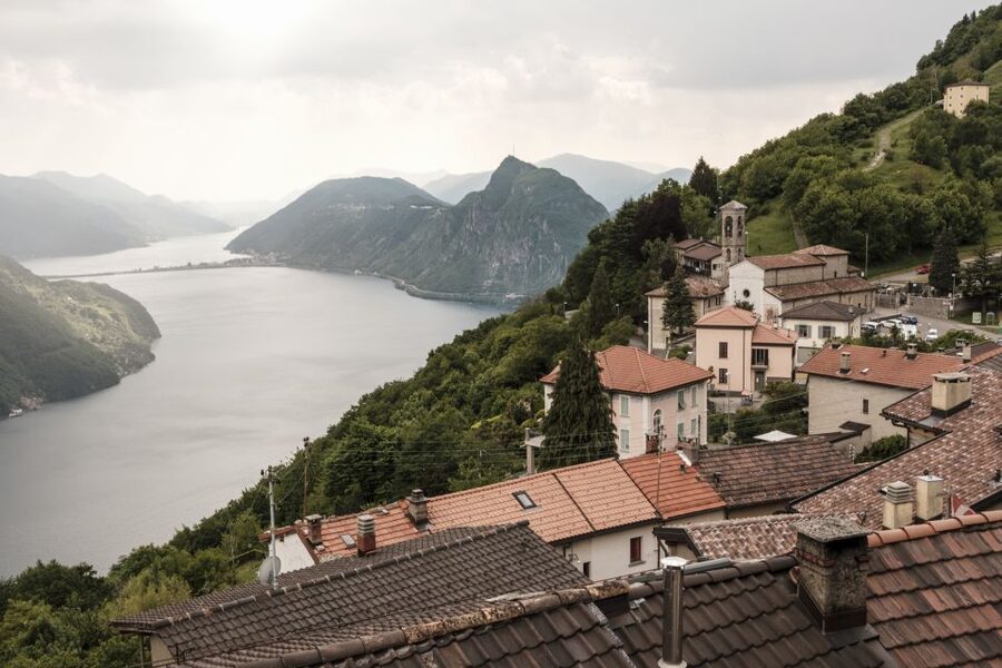 Lugano: 4.5-Hour Monte Bré Visit w/ Funicular Ride - Riding the funicular up Monte Brè