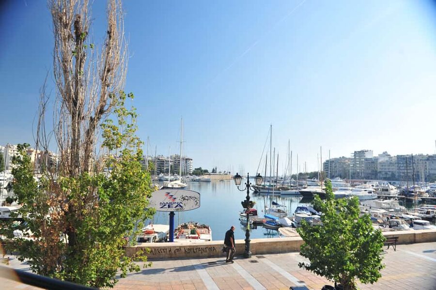 Piraeus City tour hop on hop off mini train - Korai Square, Piraeus in its everyday mood
