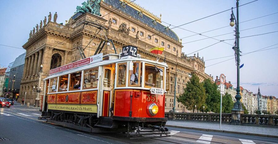 Prague: Hop-on Hop-Off Historical Tram Ticket for Line 42 - Down through Malá Strana and across the river