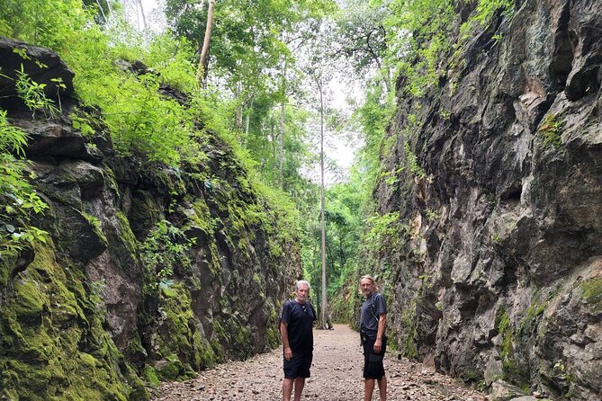 Private Kanchanaburi Ancient Death Railway Day Tour from Bangkok - A long-tailed boat ride toward the bridge
