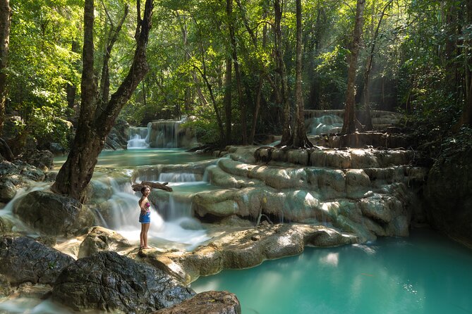 Private Kanchanaburi Erawan Waterfall&Thai-Burma Death Railway Tour from Bangkok - Erawan Waterfall: the active finish