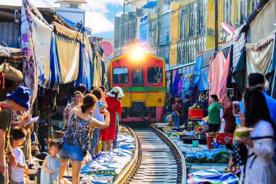 Private Unseen Mangrove Forest and Floating & Railway Market - Maeklong Railway Market and the train that changes everything