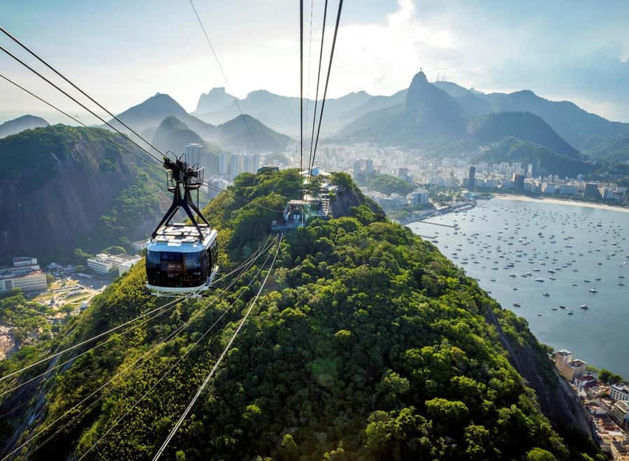Rio de Janeiro: Corcovado Train & Sugarloaf Tour with Lunch - Taking the Sugarloaf cable car