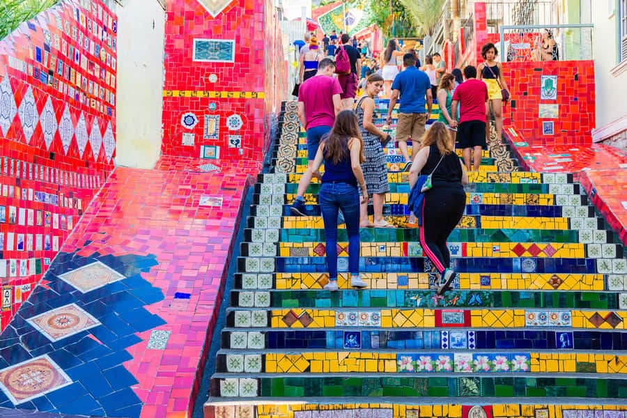 Rio de Janeiro: Lapa and Santa Teresa with Tram Ride - Walking down the Selarón Steps