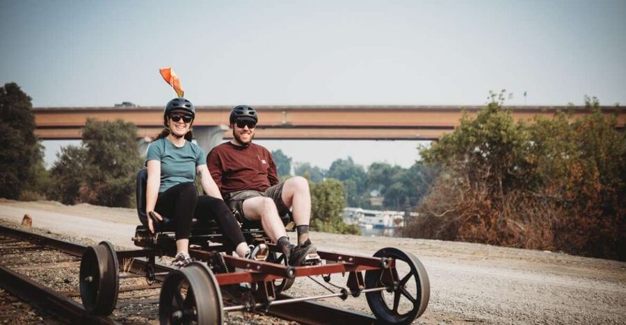 Sacramento: Yolo Countryside Guided Rail Bike Tour - How the two-person railbike feels