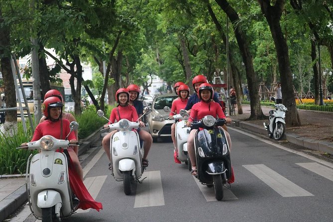 Vespa City Tour &Train Street Female With Ao Dai Riders 4,5 Hours - Long Bien Bridge and the Red River side