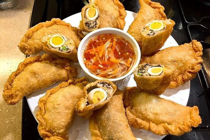 Vespa Female Ao Dai riders Night Street Food + See Train Street - Train Street closes the night