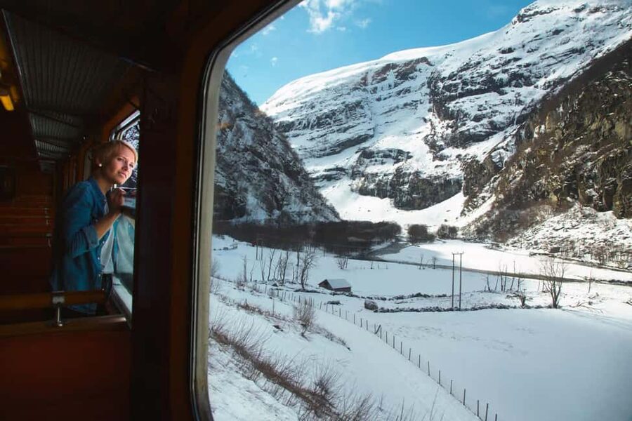 Winter Tour Viking Village, Nærøyfjord Cruise & Flåm Railway - From Bergen to Dale and Tvindefossen